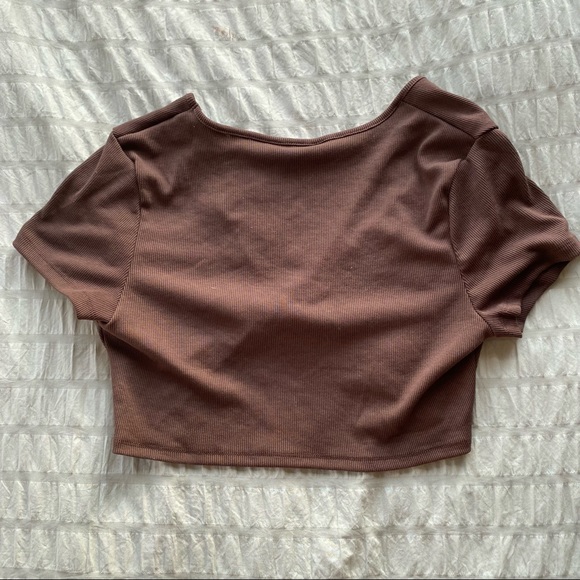 NWOT Shein Ribbed Twist Crop Top - Picture 2 of 2